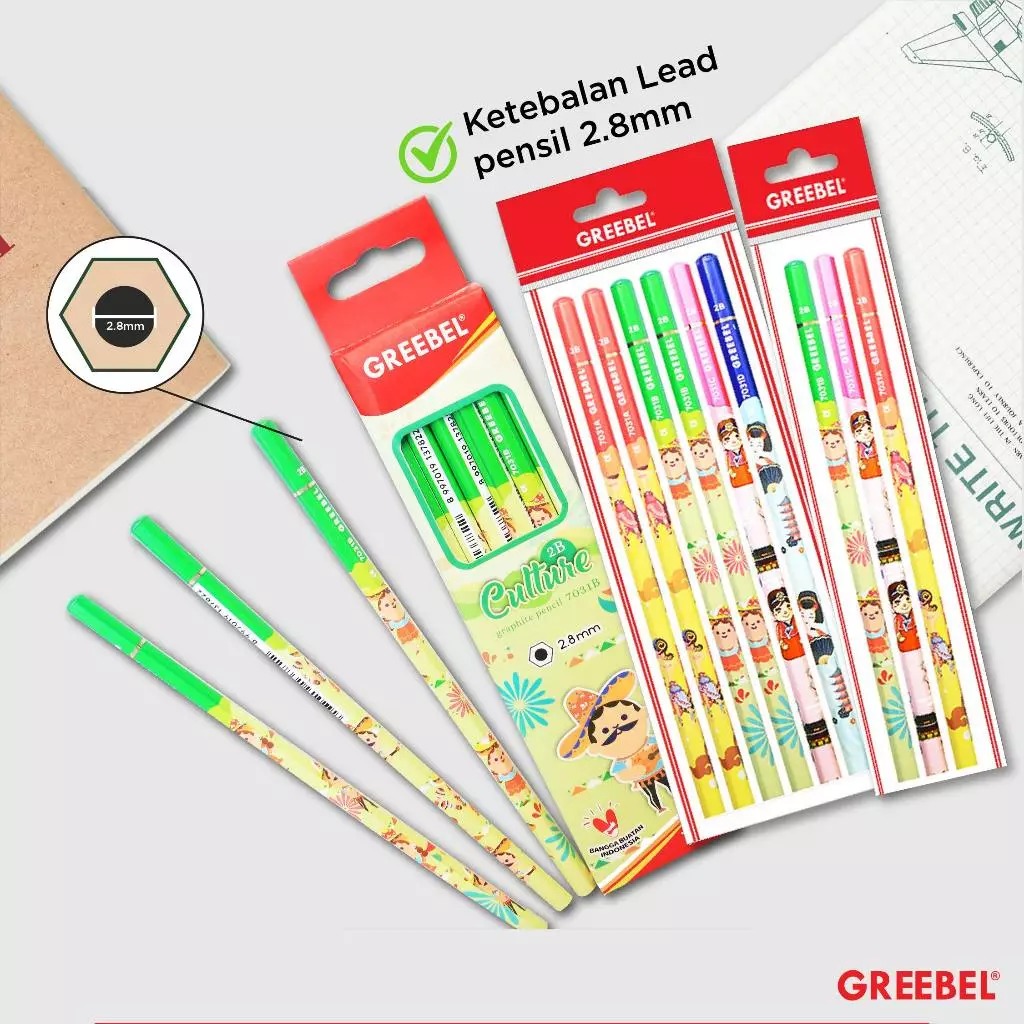 GREEBEL Pensil Kayu 2B - 7031 Culture