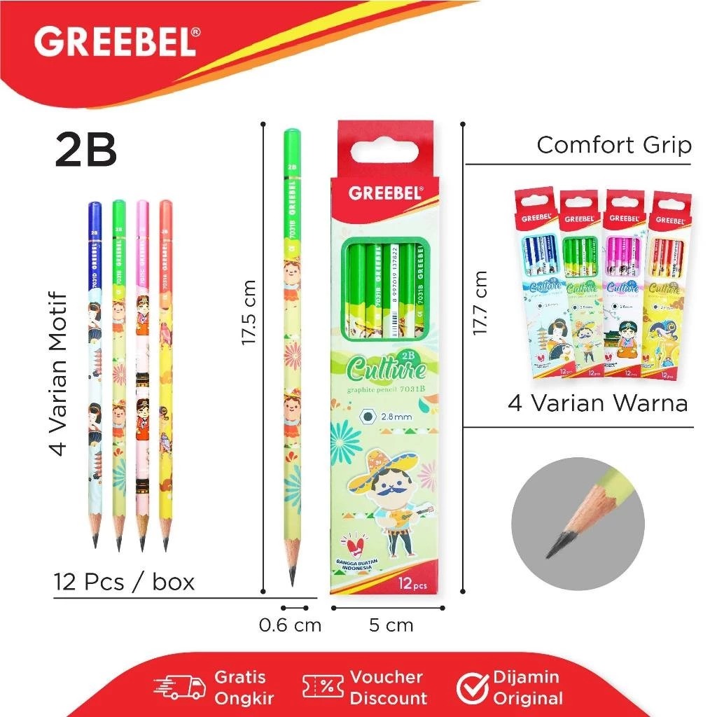GREEBEL Pensil Kayu 2B - 7031 Culture