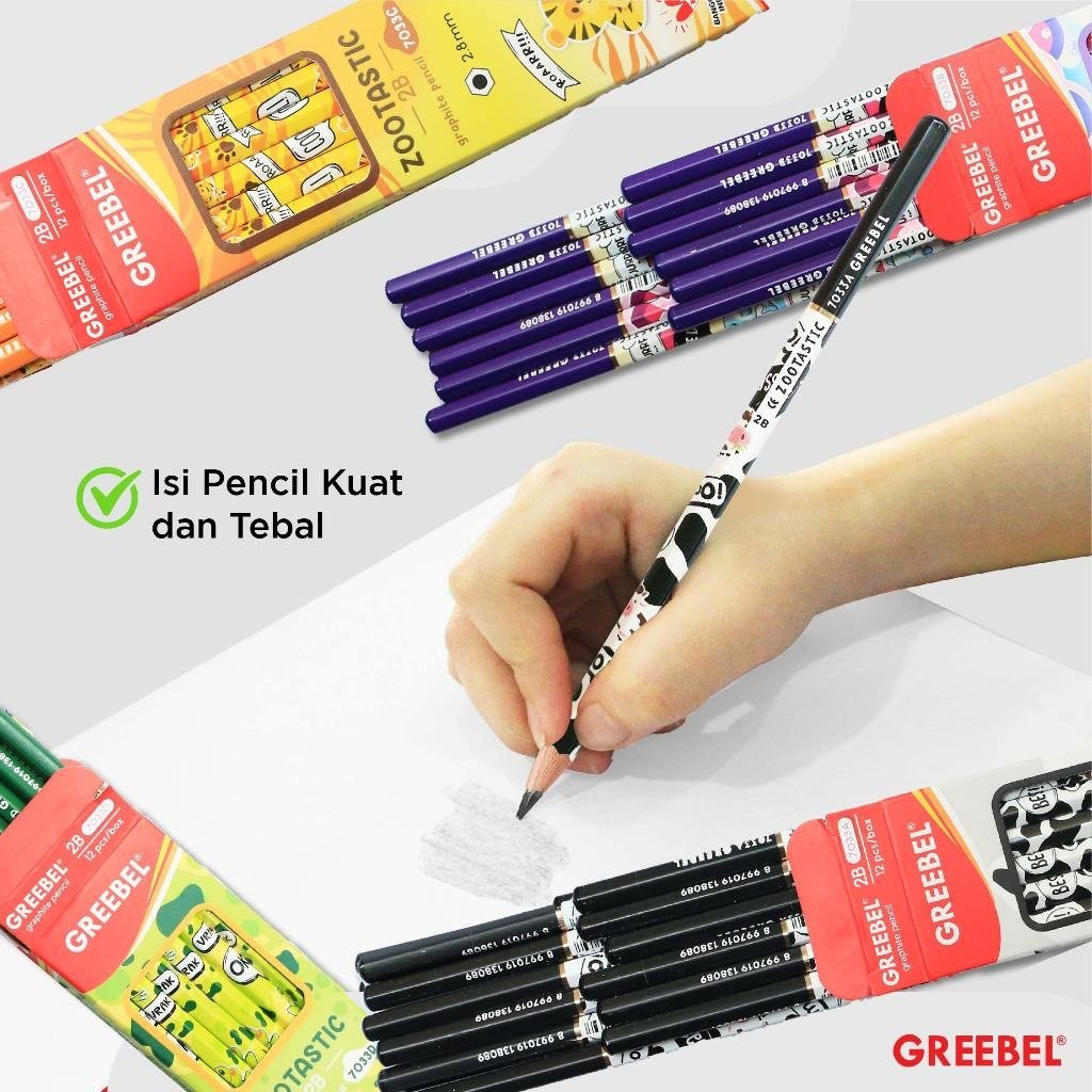 GREEBEL Pensil Kayu 2B - 7033 Zootastic