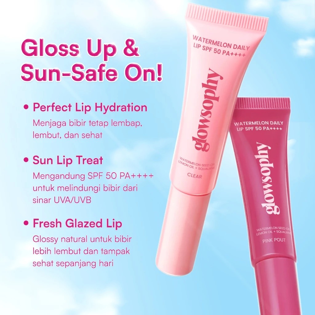 Glowsophy Watermelon Daily Lip SPF50 PA++++ 7ml - CLEAR