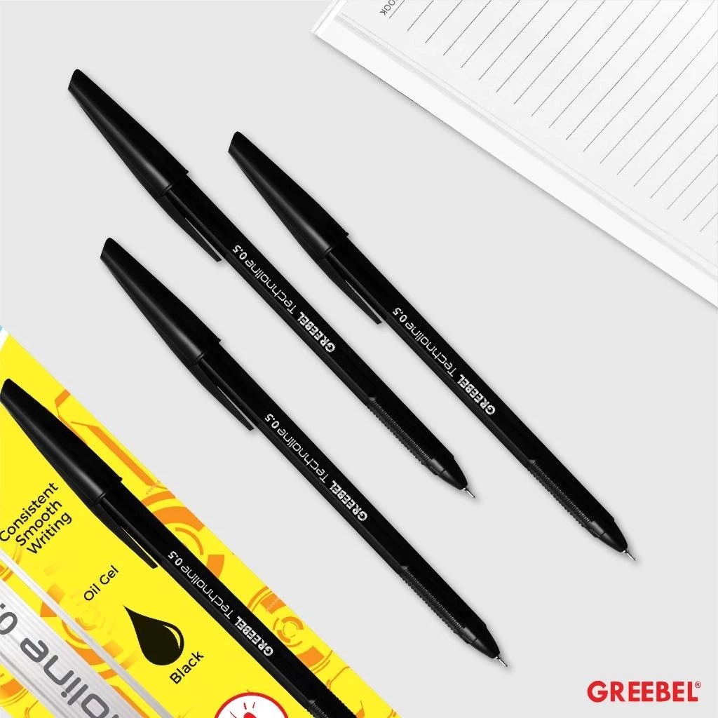 GREEBEL Ballpoint 0.5mm (Pulpen Dengan Tinta Premium) - TECHNOLINE BLACK