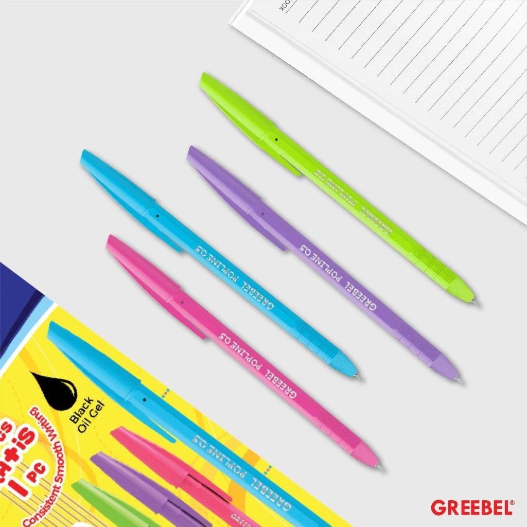GREEBEL Ballpoint 0.5mm (Pulpen Tinta Premium) - POPLINE BLACK