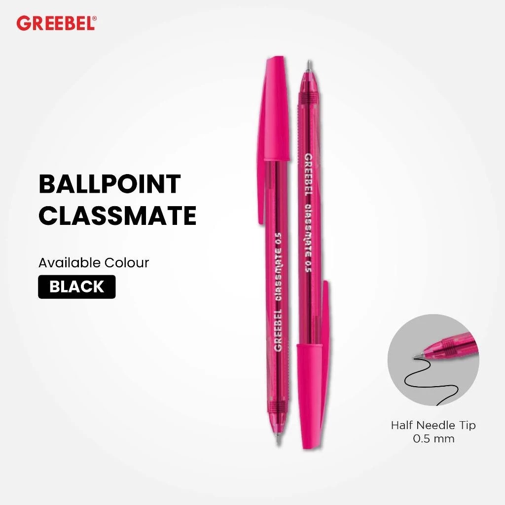 GREEBEL Ballpoint 0.5mm (Pulpen Tinta Premium) - CLASSMATE BLACK