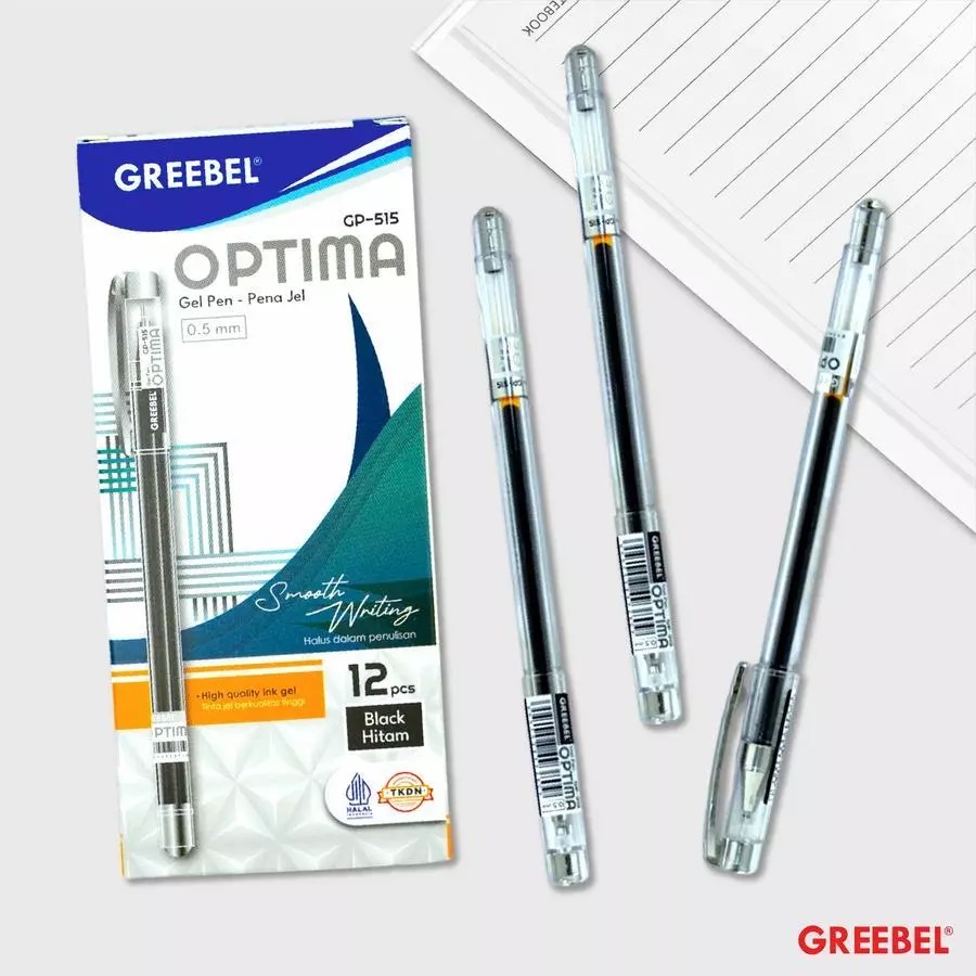 GREEBEL Gel Pen 0.5mm - GP515 OPTIMA (Pulpen Gel Tinta Halus Nyaman Digunakan)