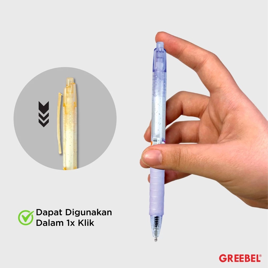 GREEBEL Gel Pen 0.5mm - GP517 FLUX (Pulpen Gel Tinta Halus Nyaman Digunakan)