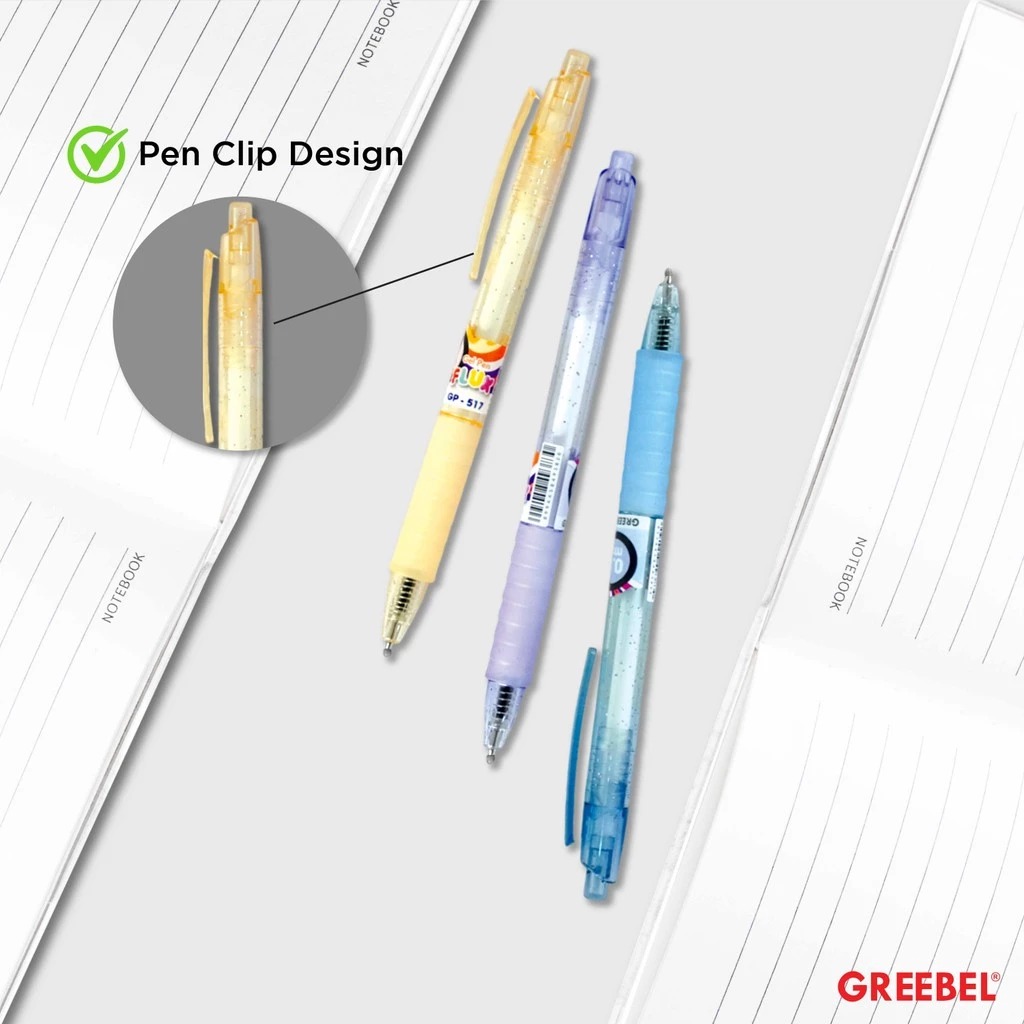 GREEBEL Gel Pen 0.5mm - GP517 FLUX (Pulpen Gel Tinta Halus Nyaman Digunakan)