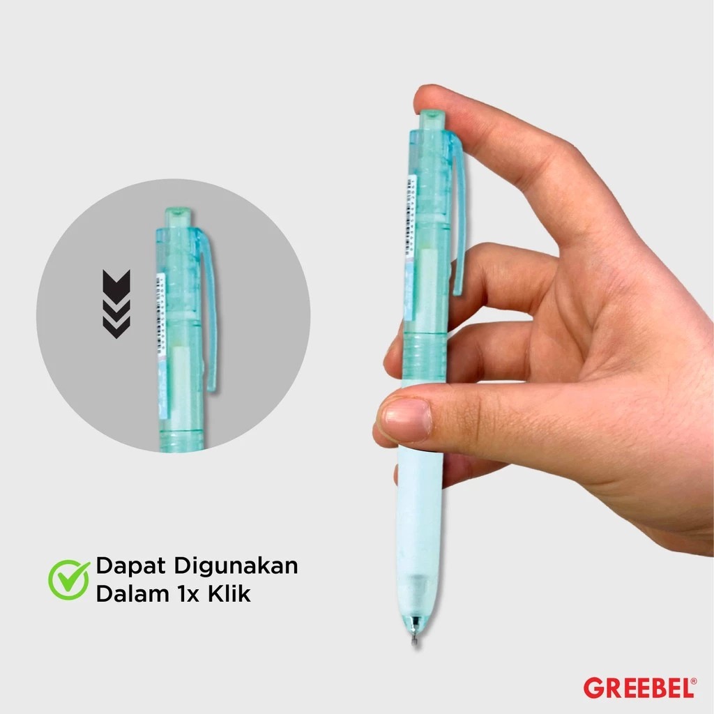 GREEBEL Gel Pen 0.5mm - GP518 JOLLY (Pulpen Gel Tinta Halus Nyaman Digunakan)