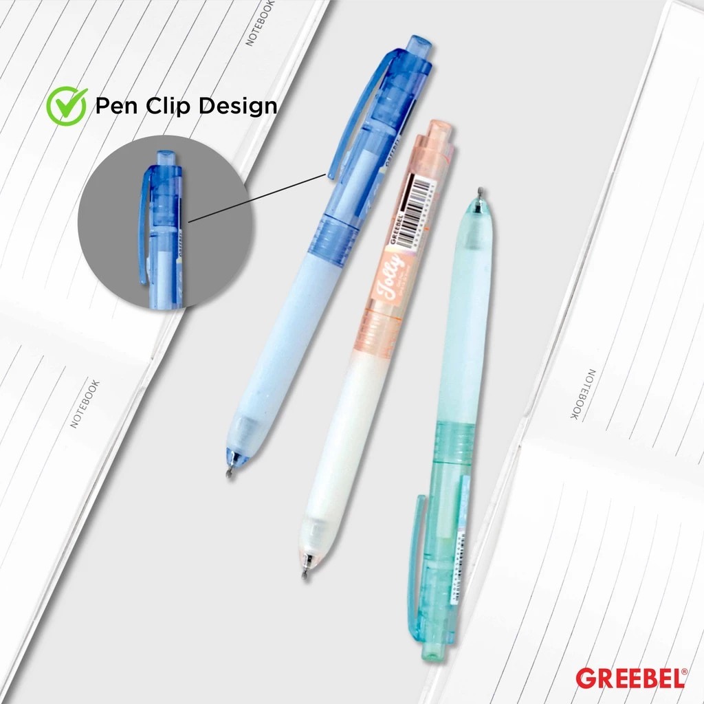 GREEBEL Gel Pen 0.5mm - GP518 JOLLY (Pulpen Gel Tinta Halus Nyaman Digunakan)