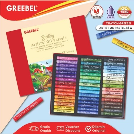 GREEBEL Artists Oil Pastels Crayon - 48C (Crayon Pelajar & Seniman Best Quality)