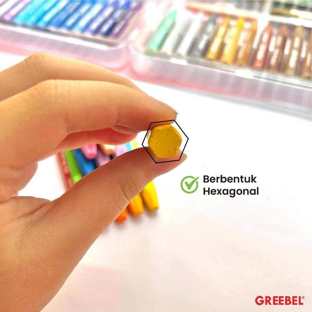 GREEBEL Crayon Kids Oil Pastels - 18C (Pilihan Lengkap & Mudah Digunakan Anak)