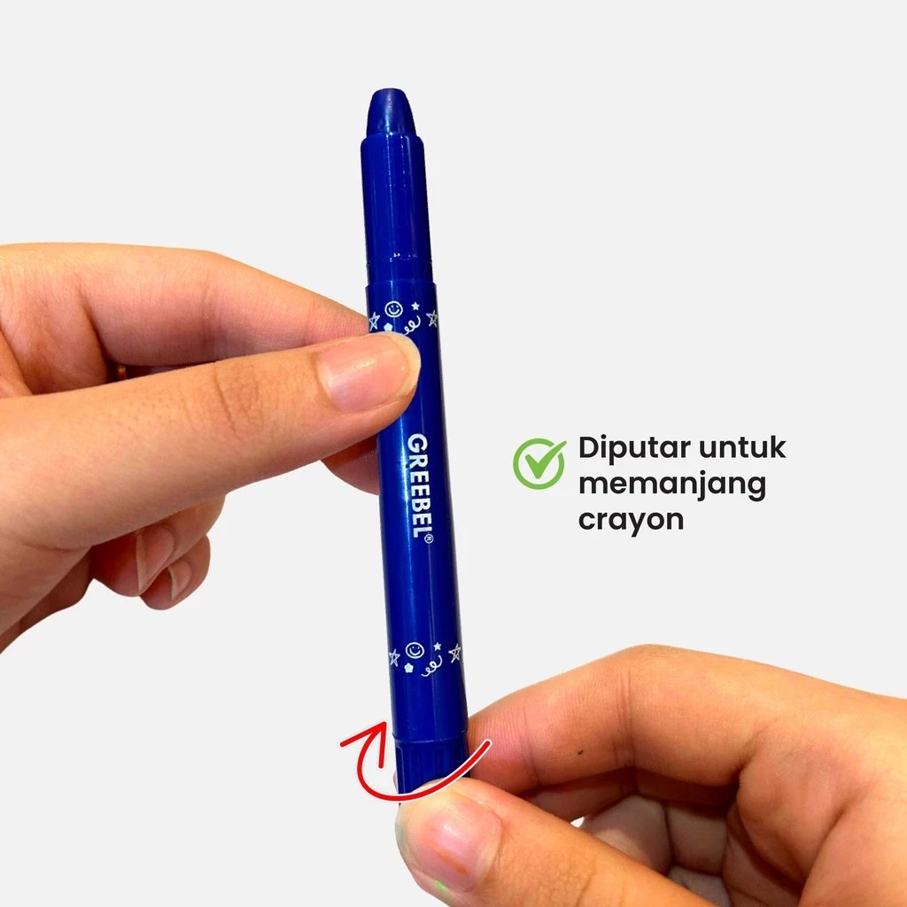 GREEBEL Silky Crayon Premium - 24C (Pilihan Lengkap & Mudah Digunakan Anak)