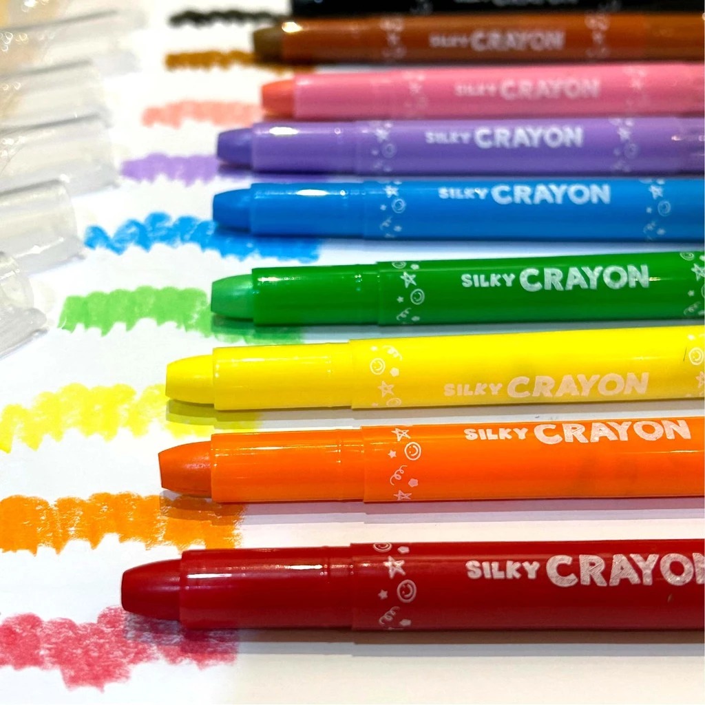 GREEBEL Silky Crayon Premium - 12C (Pilihan Lengkap & Mudah Digunakan Anak)