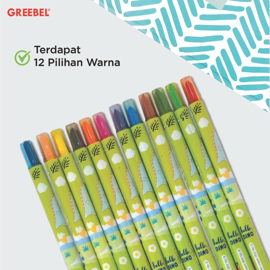 PARKO Twist Crayon 2512 - 12C (Crayon Putar & Mudah Digunakan Anak)