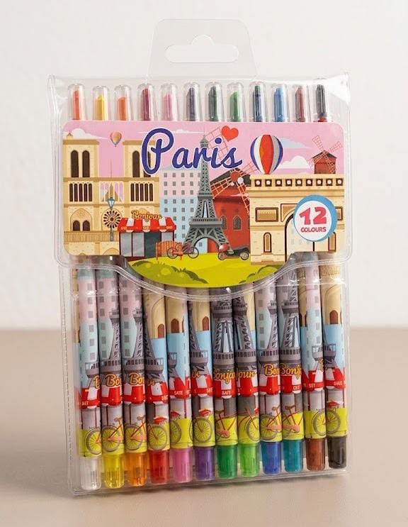 PARKO Twist Crayon - 12C (Crayon Putar & Mudah Digunakan Anak)