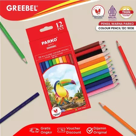 PARKO Classic Colour Pencils 903 - 12C (Pensil Warna Original & Berkualitas)