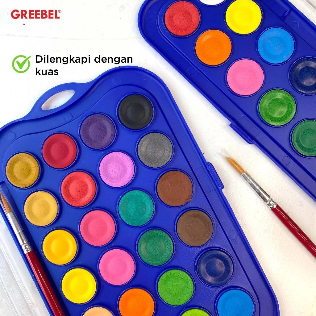 GREEBEL Watercolor Cake - 12C (Cat Air Mudah Digunakan & Berkualitas)