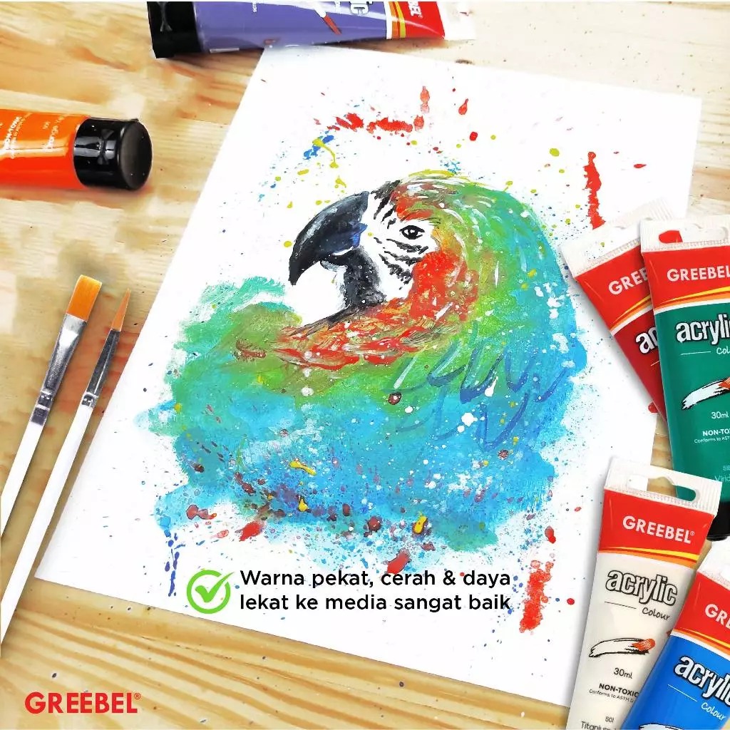 GREEBEL Acrylic Paint Colour 30ml - 508 Scarlet (Cat Akrilik Single Colour)