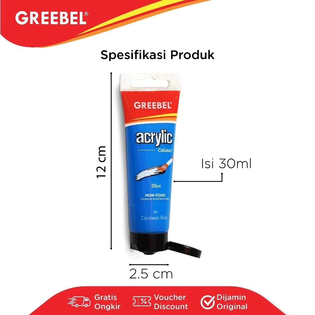 GREEBEL Acrylic Paint Colour 30ml - 511 Rose (Cat Akrilik Single Colour)