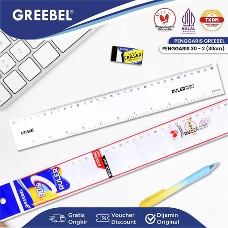 GREEBEL Ruler / Penggaris Plastik Transparan - 30cm (30-2) Alat Ukur Presisi & Praktis GREEBEL Ruler / Penggaris Plastik Transparan - 30cm (30-2) Alat Ukur Presisi & Praktis