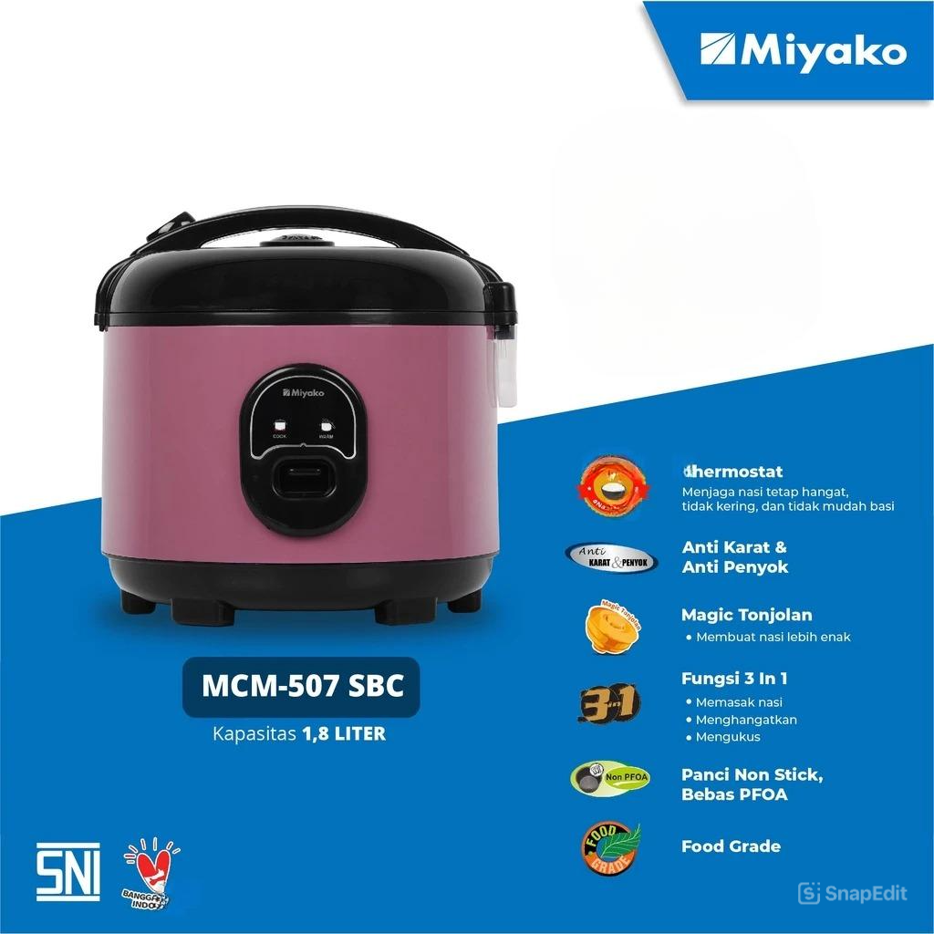 Miyako Rice Cooker MCM-508 SBC Ungu (Magic Warmer Plus) 1.8L - Penanak Nasi Serbaguna