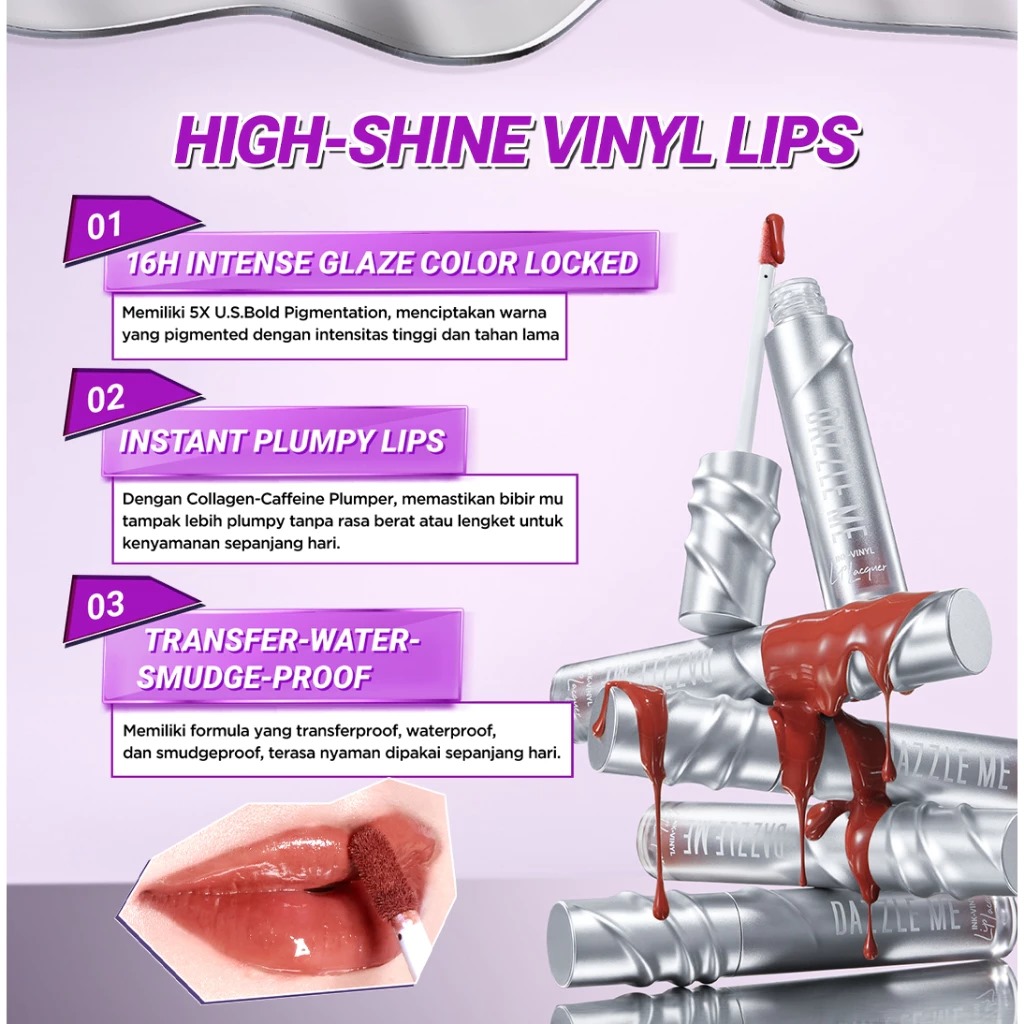 Dazzle Me Ink-Vinyl Lip Lacquer 2.5ml - 008 Power-Ink Dazzle Me Ink-Vinyl Lip Lacquer 2.5ml - 008 Power-Ink