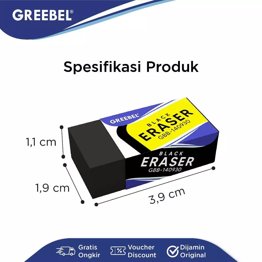 GREEBEL Pencil Eraser - (GBB-140930) Penghapus Pensil Bahan Karet