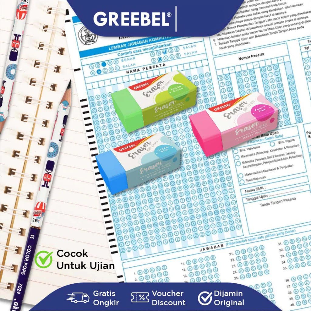 GREEBEL Pencil Eraser - (GBF-221820 ) Penghapus Pensil Bahan Karet