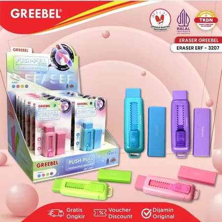 GREEBEL Mechanical Pencil Eraser - (ERF-3207 + Refill) Penghapus Pensil Mekanik