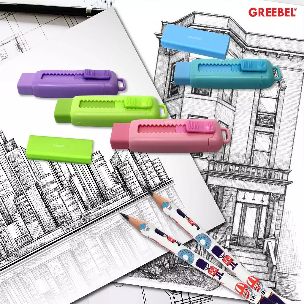 GREEBEL Mechanical Pencil Eraser - (ERF-3207 + Refill) Penghapus Pensil Mekanik