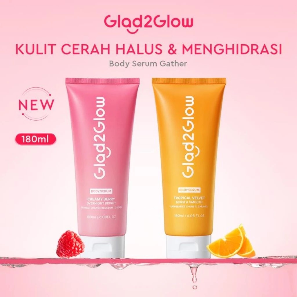 Glad 2 Glow Body Serum - Creamy Berry Overnight Bright 180ml