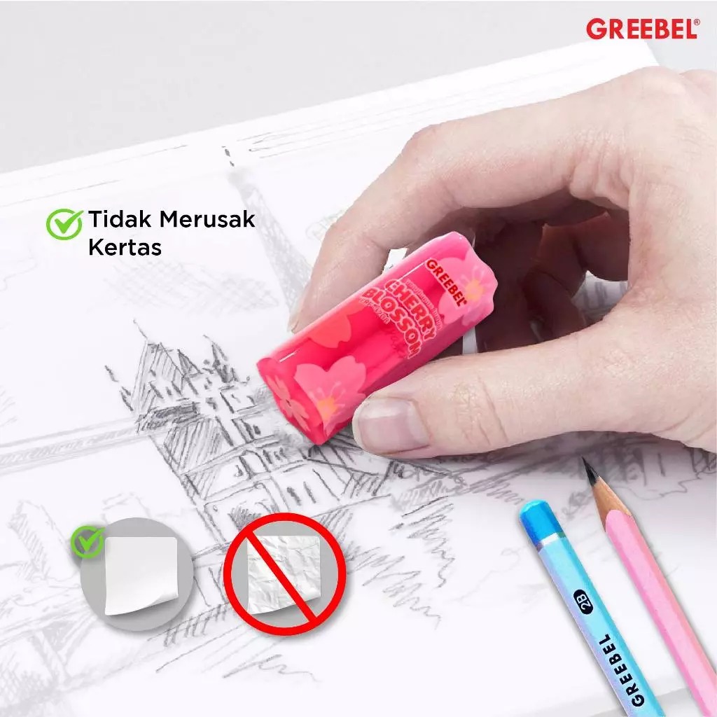 GREEBEL Fruity Pencil Eraser - (ERF-3208) Penghapus Pensil Karakter Buah