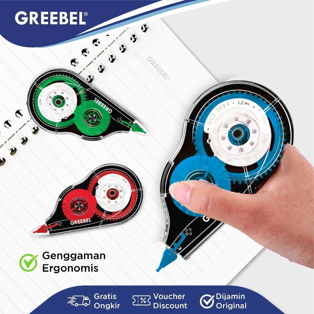 GREEBEL Correction Tape - (GCT-1924) Tip-Ex Kertas Praktis & Mudah Digunakan