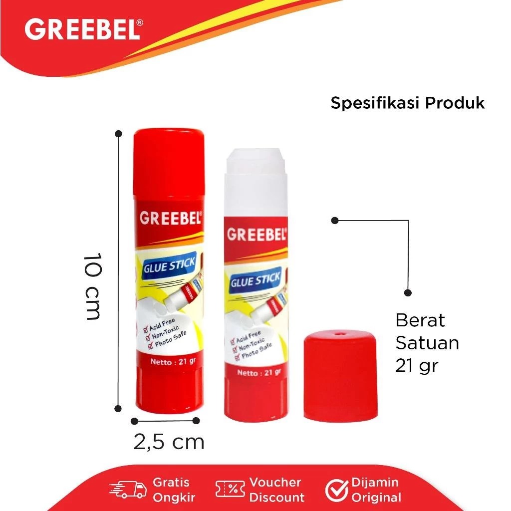 GREEBEL Glue Stick / Lem Kertas 21gr - GS1921 (Perekat Kertas)