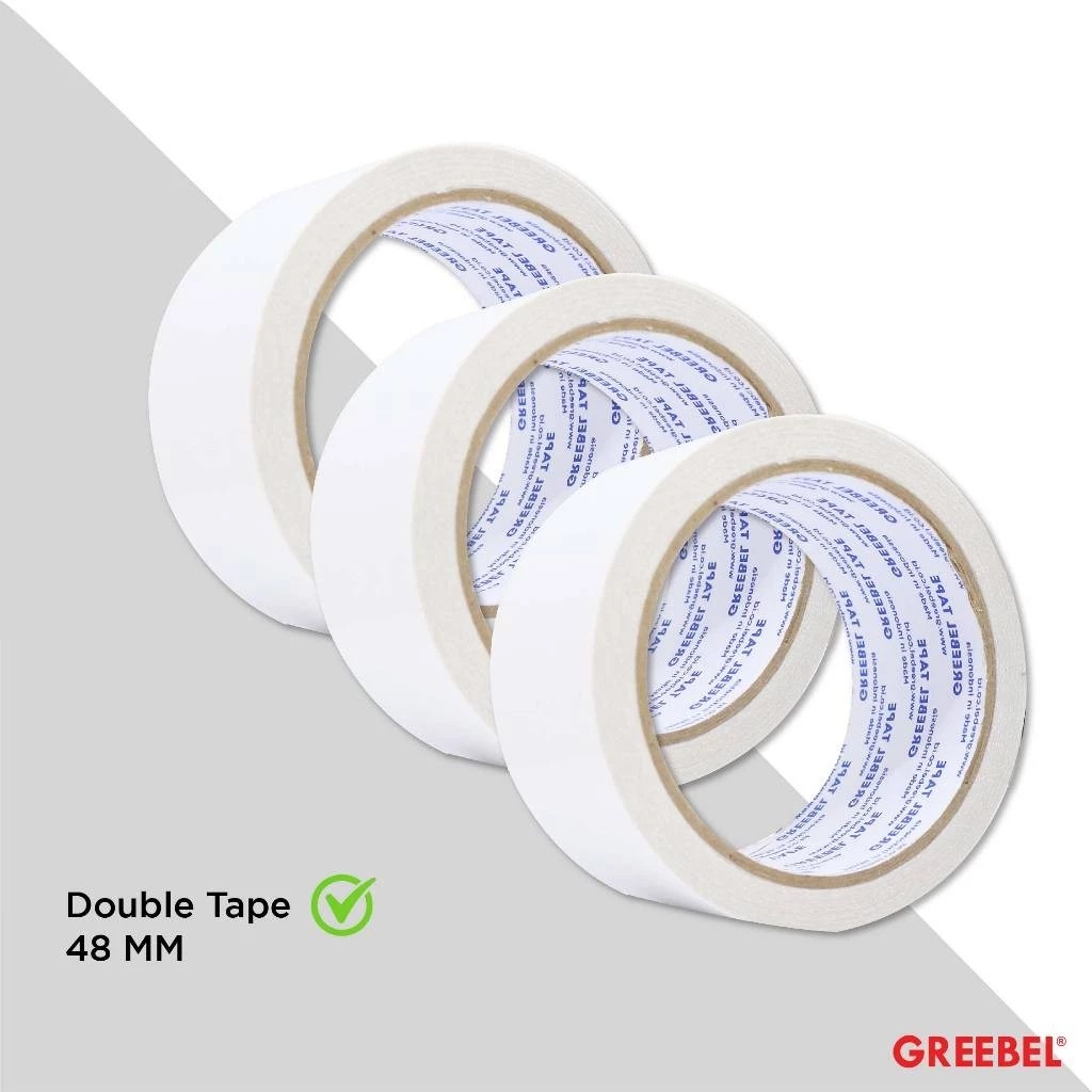 GREEBEL Double Tape - 48mm (Perekat Kuat Dua Sisi Untuk Sekolah & Kantor)