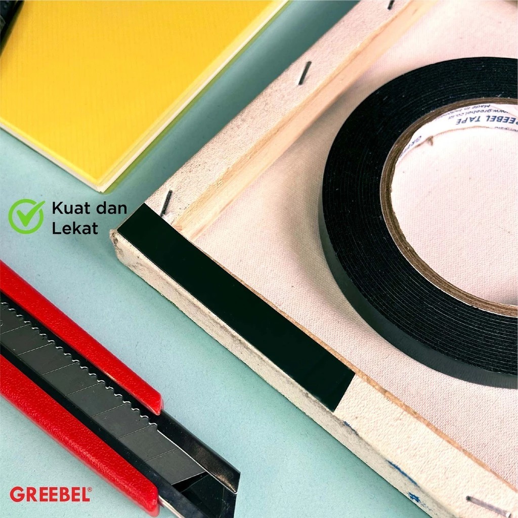 GREEBEL Foam Double Tape HIJAU (1mm x 12mm x 5m)