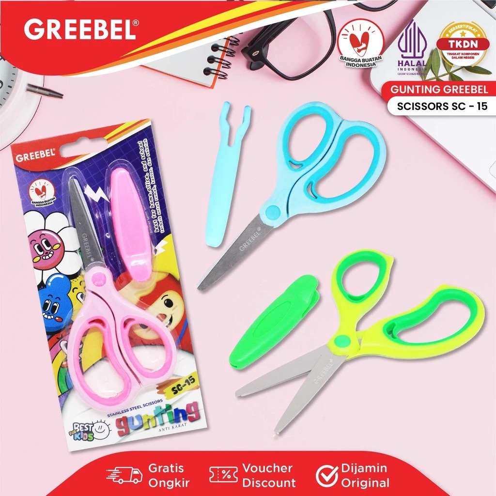 GREEBEL Gunting Mini Stainless Steel - SC15 (Gunting Karakter Lucu)