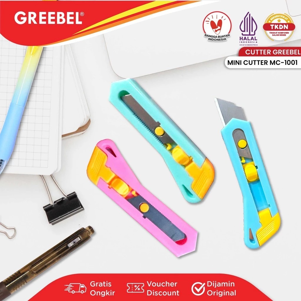 GREEBEL Cutter Mini Praktis - MC1001 (Cutter Karakter Lucu)