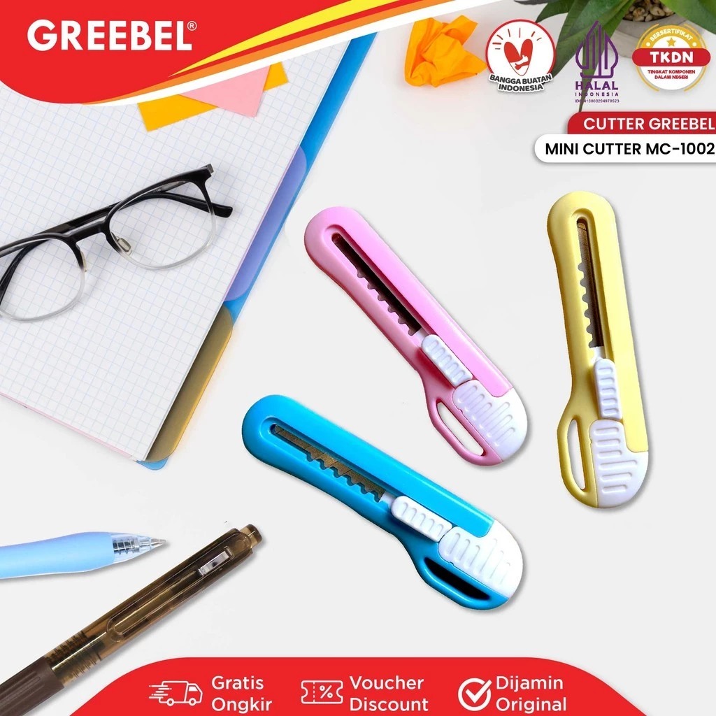 GREEBEL Cutter Mini Praktis - MC1002 (Cutter Karakter Lucu)