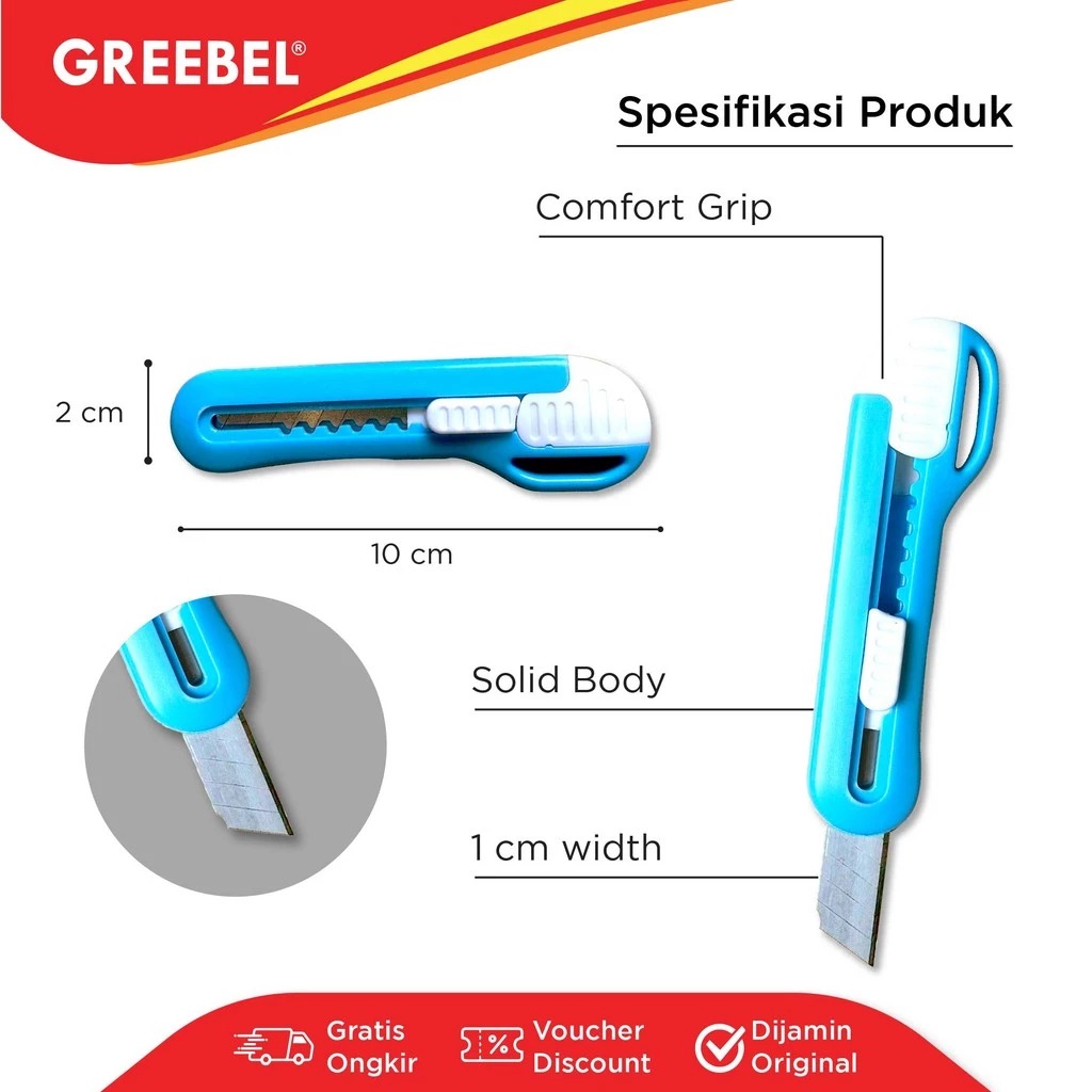 GREEBEL Cutter Mini Praktis - MC1002 (Cutter Karakter Lucu)
