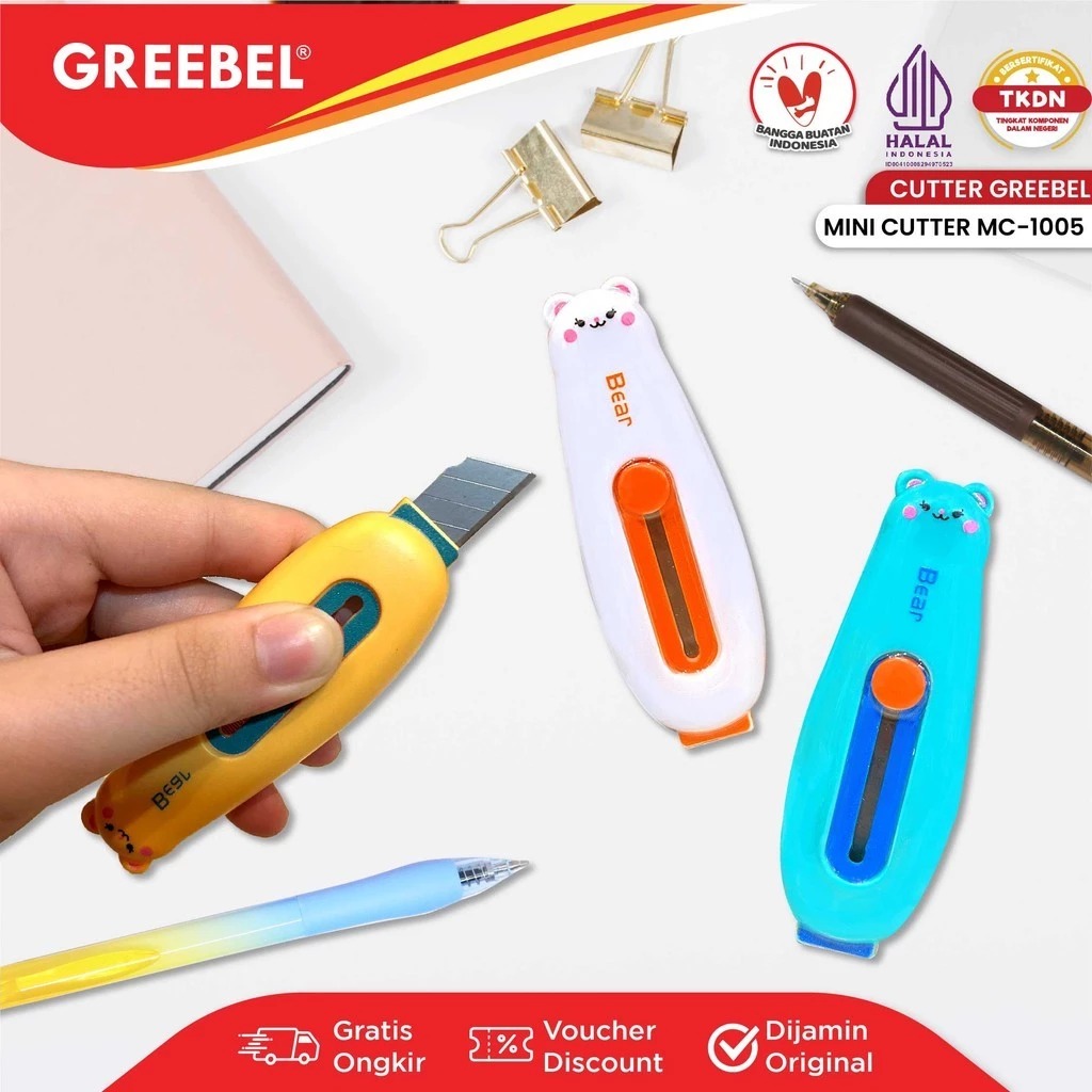 GREEBEL Cutter Mini Praktis - MC1005 (Cutter Karakter Lucu)