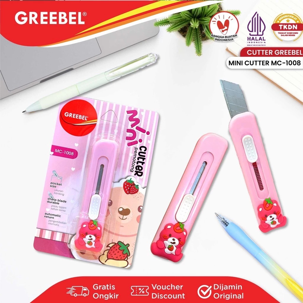 GREEBEL Cutter Mini Praktis - MC1008 (Cutter Karakter Lucu)