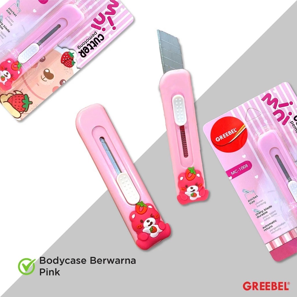 GREEBEL Cutter Mini Praktis - MC1008 (Cutter Karakter Lucu)