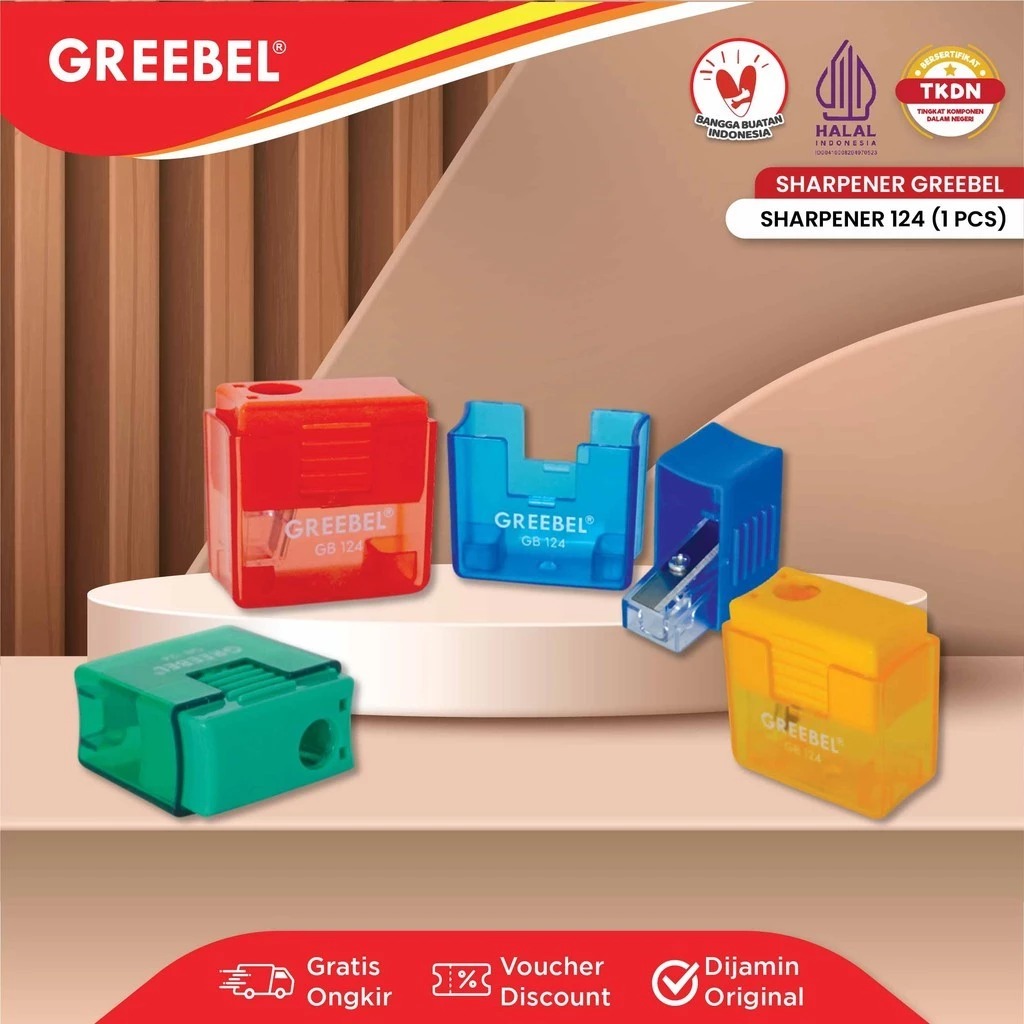 GREEBEL Pencil Sharpener - 124 Colour Box (Rautan Praktis Tajamkan Pensil)