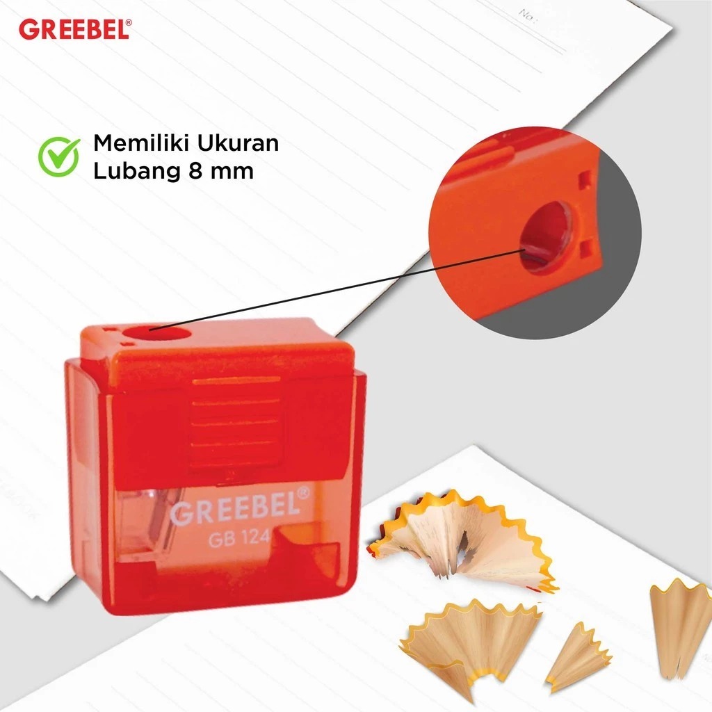 GREEBEL Pencil Sharpener - 124 Colour Box (Rautan Praktis Tajamkan Pensil)