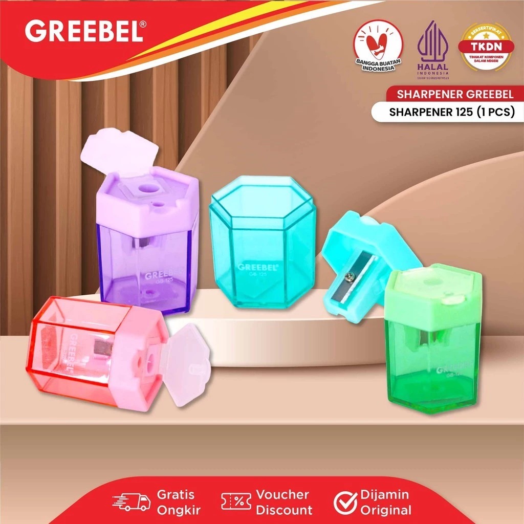 GREEBEL Pencil Sharpener - 125 Colour Box (Rautan Praktis Tajamkan Pensil)