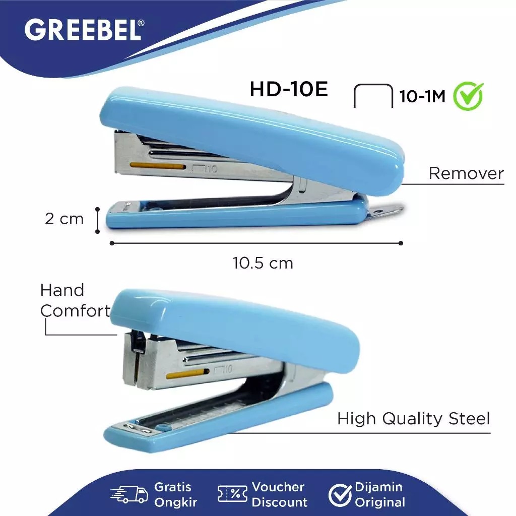 GREEBEL Stapler (Alat Penjepit Kertas Kuat & Praktis) - (HD-10E)