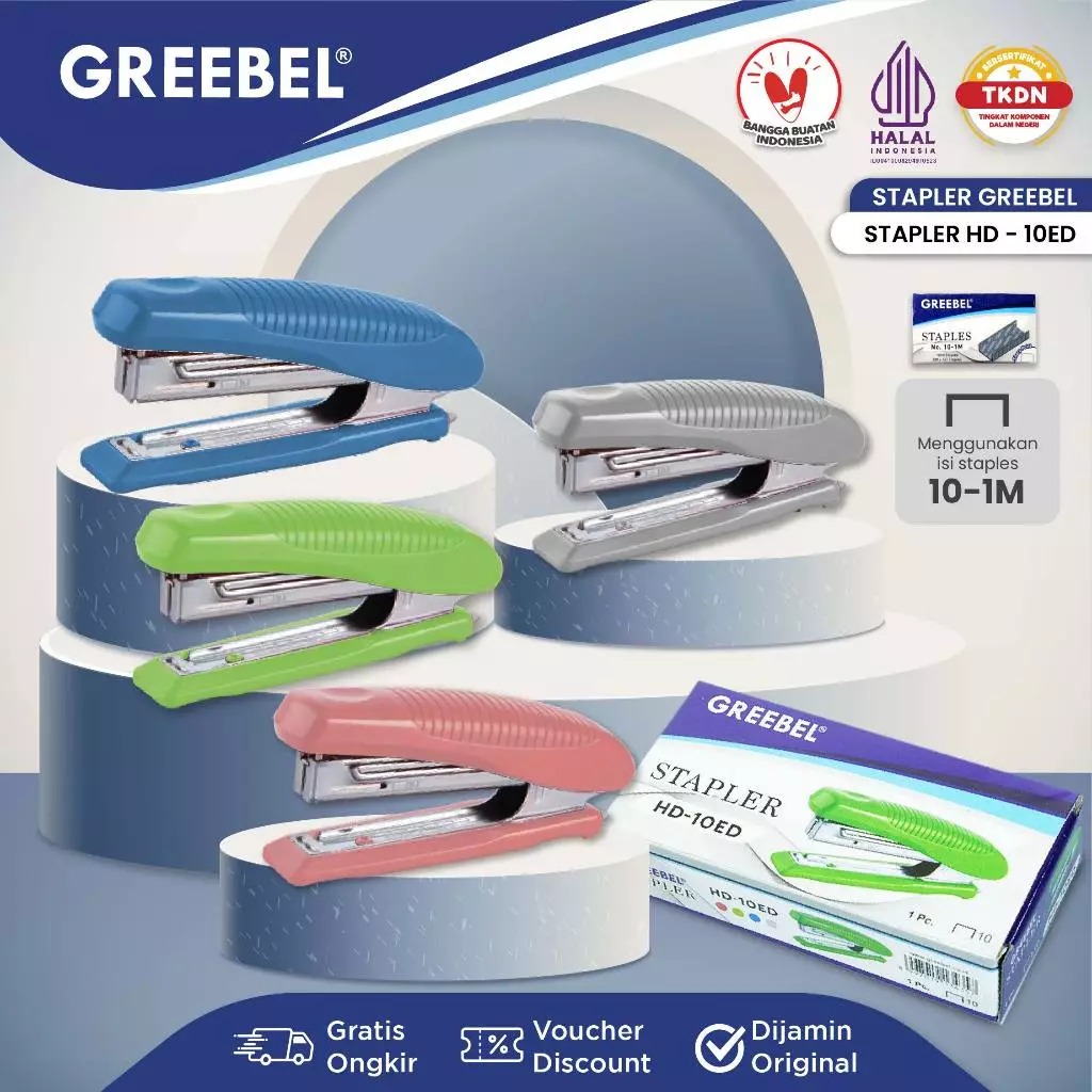 GREEBEL Stapler (Alat Penjepit Kertas Kuat & Praktis) - (HD-10ED)
