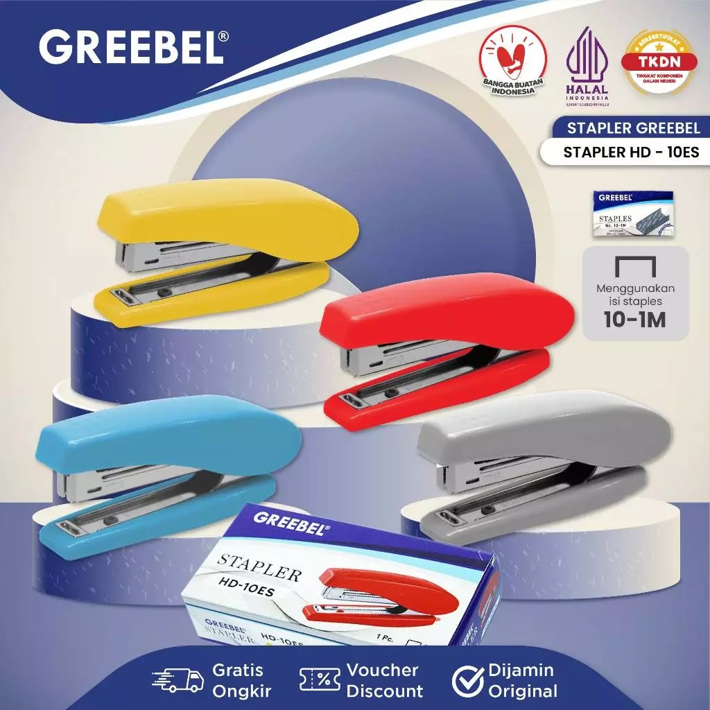 GREEBEL Stapler (Alat Penjepit Kertas Kuat & Praktis) - (HD-10ES)