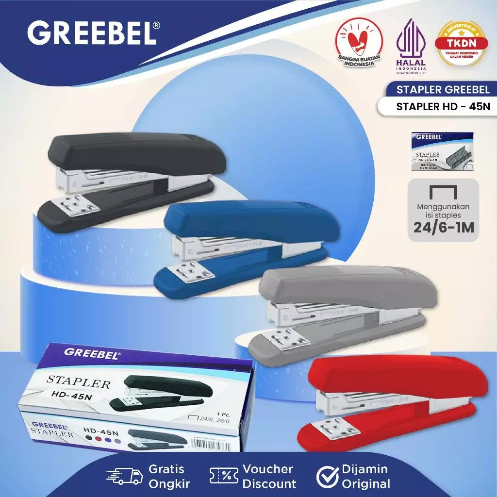GREEBEL Stapler (Alat Penjepit Kertas Kuat & Praktis) - (HD-45N)