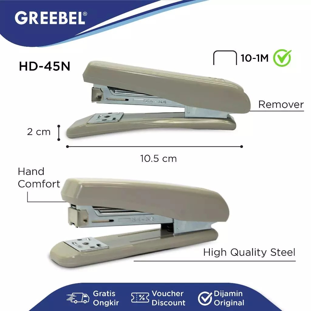 GREEBEL Stapler (Alat Penjepit Kertas Kuat & Praktis) - (HD-45N)